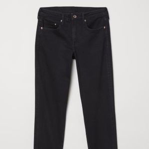 H&M Black Girlfriend Fit Regular Waist Denim Jeans
